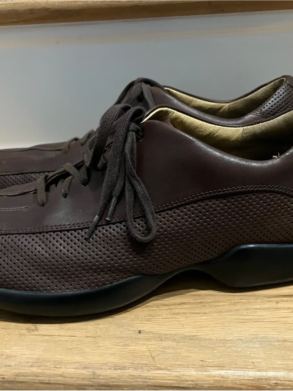 Aetrex Men's Dark Brown Leather Lace-Up Derby Sneakers